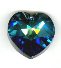 1 18mm Preciosa Bermuda Blue Heart